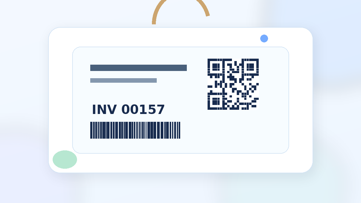 Инвентарные этикетки с QR-кодом и штрихкодом Code 128
