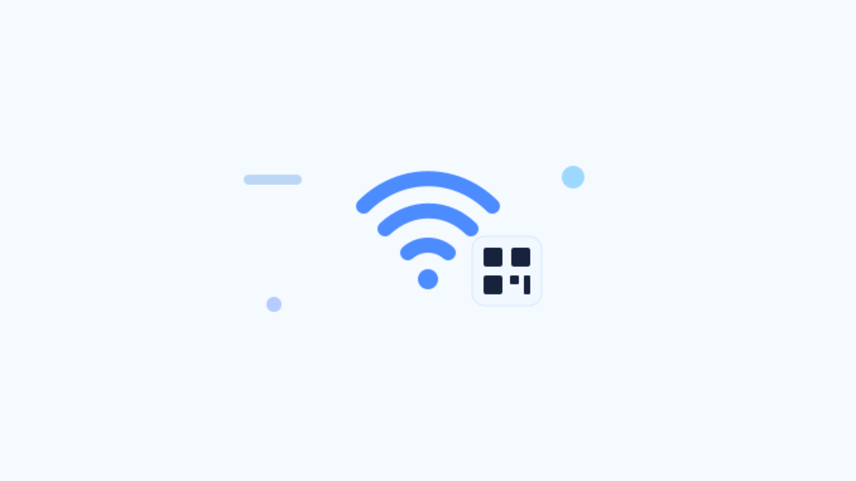 QR-код для подключения к Wi-Fi с названием сети и паролем