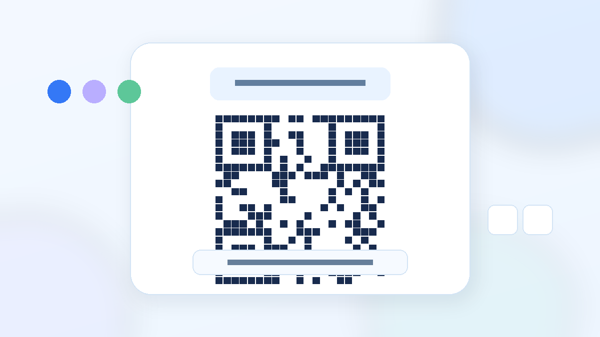 QR-код с подписью сверху и снизу для печати